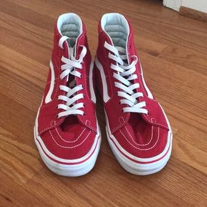 Red Vans High Top Size 9 W Size 7.5 M